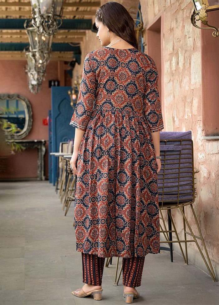 3 Pc Multicolor Silk Suit Set