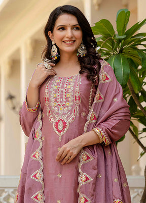 3 Pc Purple Silk Suit Set