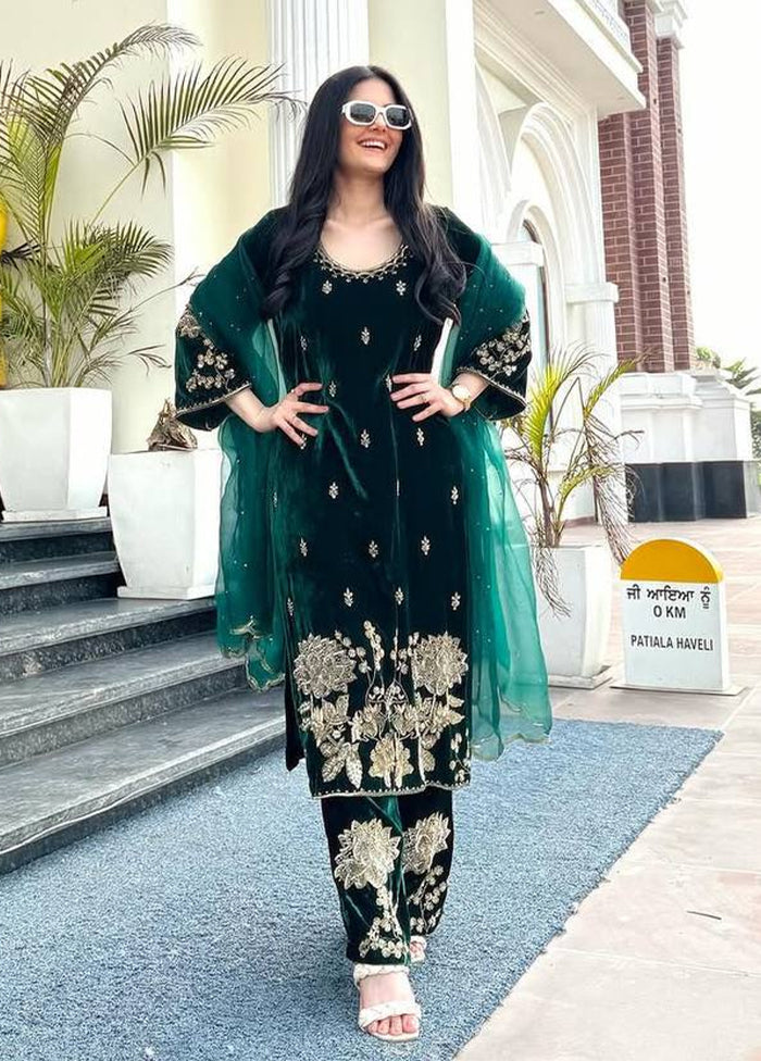 3 Pc Multicolor Silk Suit Set