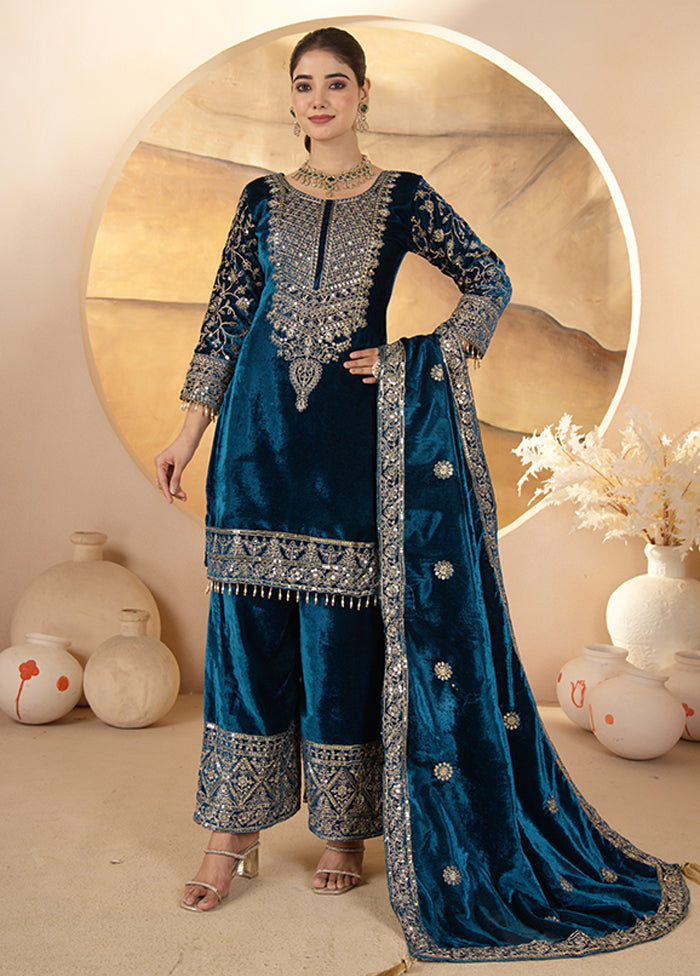 3 Pc Multicolor Silk Suit Set
