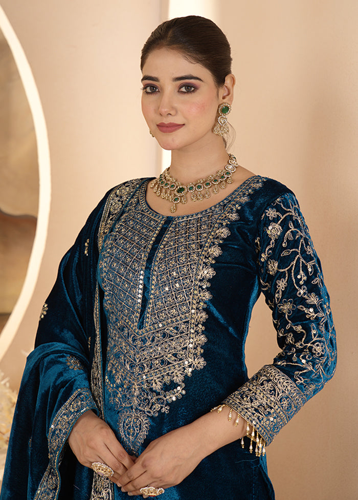 3 Pc Multicolor Silk Suit Set