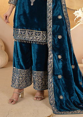 3 Pc Multicolor Silk Suit Set
