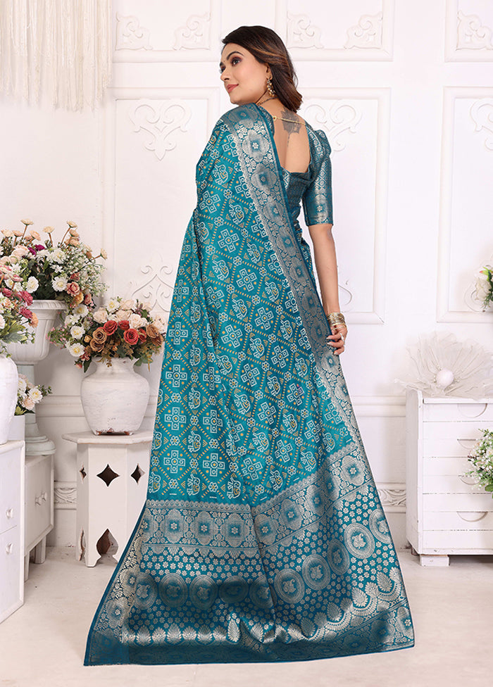 Blue Spun Silk Saree With Blouse Piece