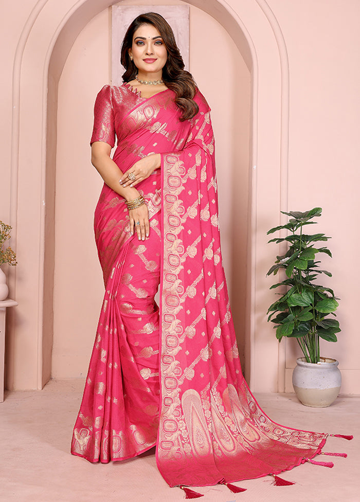 Pink Georgette Saree With Blouse Piece