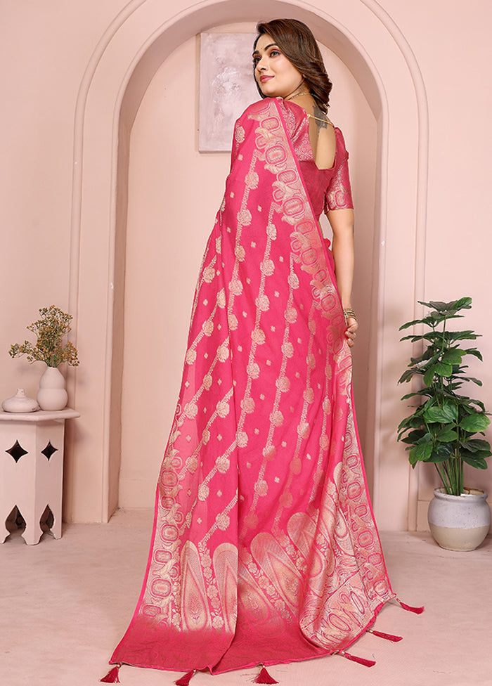 Pink Georgette Saree With Blouse Piece
