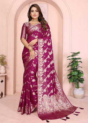 Wine Georgette Saree With Blouse Piece