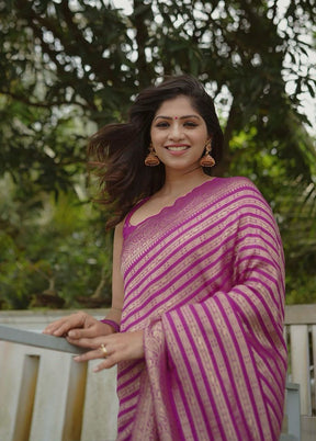 Rani Spun Silk Saree With Blouse Piece