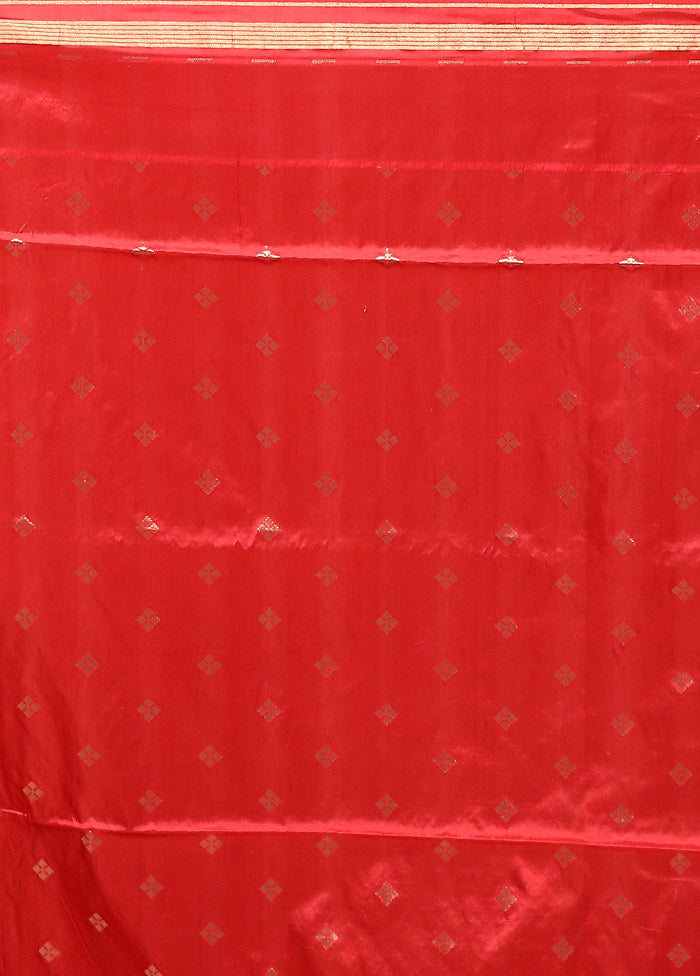 Cream Handloom Jamewar Pure Silk Saree With Blouse Piece