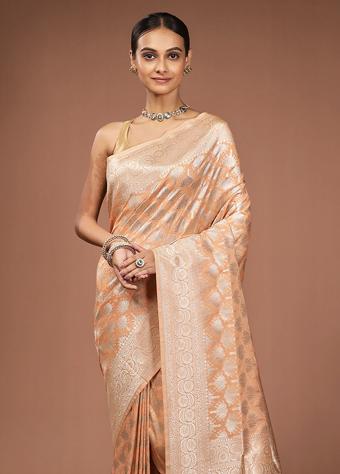 Orange Uppada Silk Saree With Blouse Piece