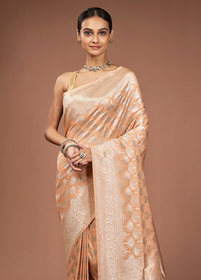 Orange Uppada Silk Saree With Blouse Piece