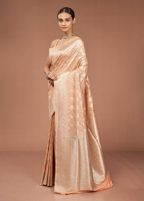 Orange Uppada Silk Saree With Blouse Piece