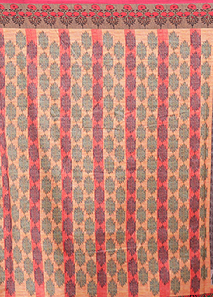 Grey Chanderi Cotton Saree Without Blouse Piece