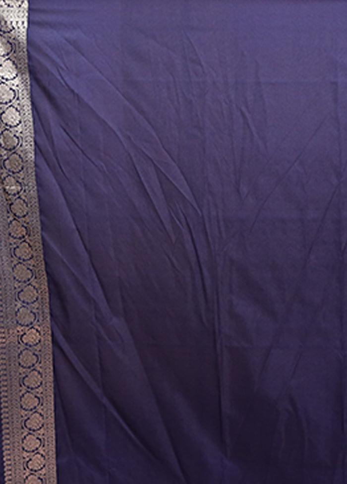 Blue Uppada Silk Saree With Blouse Piece