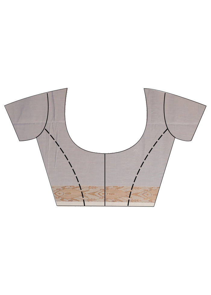 Blue Khadi Cotton Saree With Blouse Piece - Indian Silk House Agencies