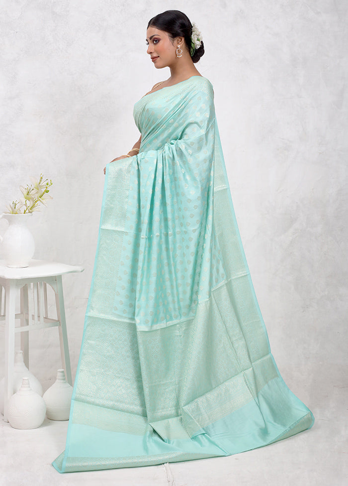 Green Pure Cotton Saree Without Blouse Piece - Indian Silk House Agencies