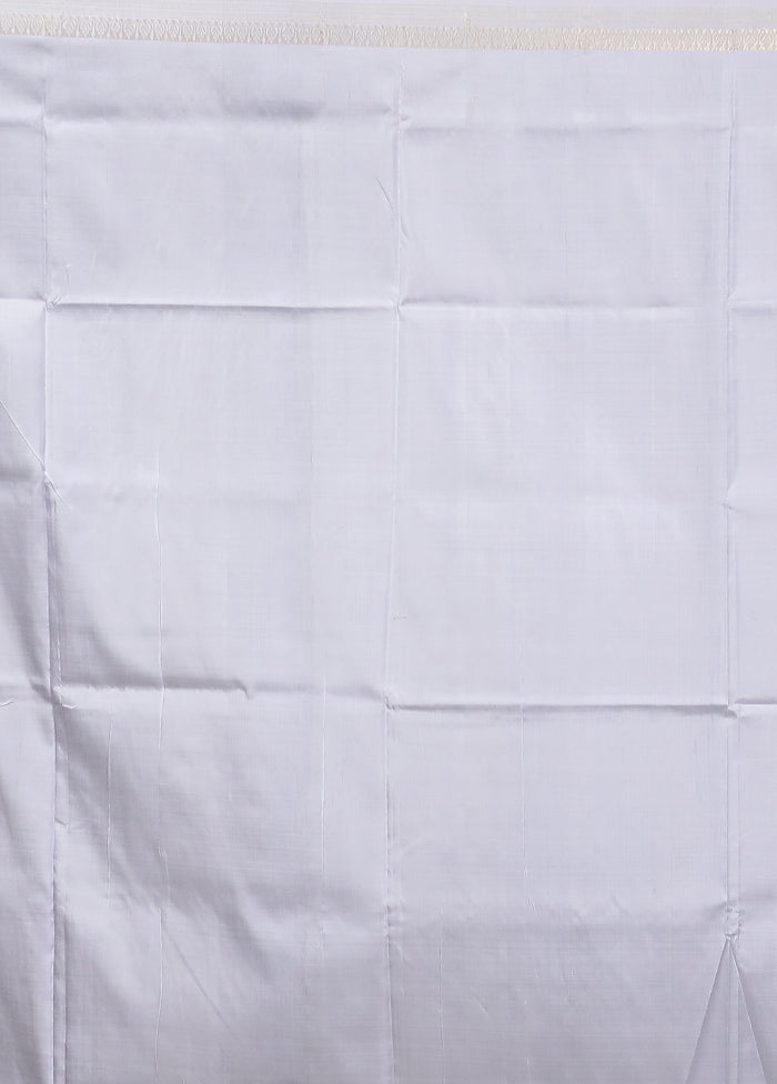 Purple Kalakshetra Silk Saree With Blouse Piece