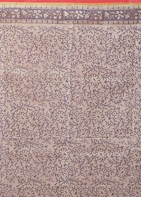 Red Chanderi Cotton Saree With Blouse Piece