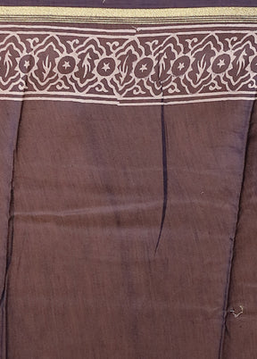 Blue Chanderi Silk Saree With Blouse Piece