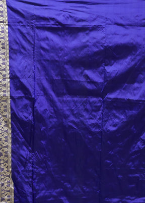 Blue Handloom Assam Pure Silk Saree With Blouse Piece