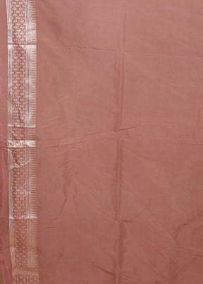 Maroon Kora Silk Saree With Blouse Piece