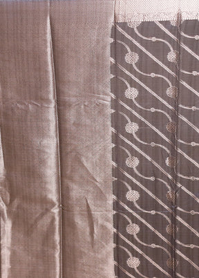 Blue Kora Silk Saree With Blouse Piece