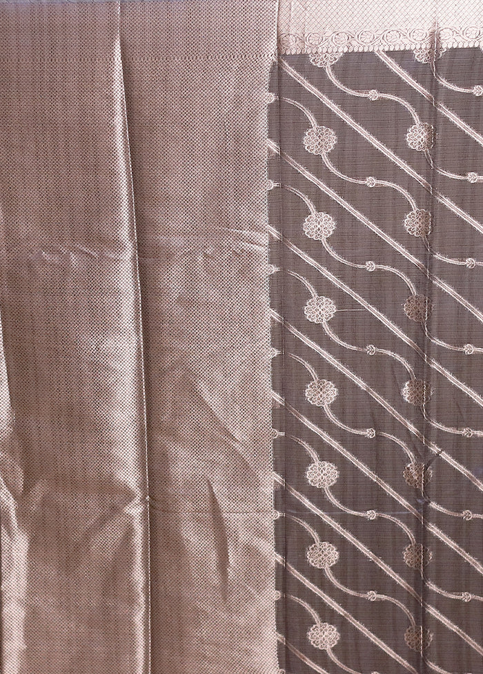 Blue Kora Silk Saree With Blouse Piece