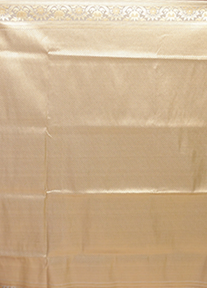 Grey Tanchoi Silk Saree With Blouse Piece