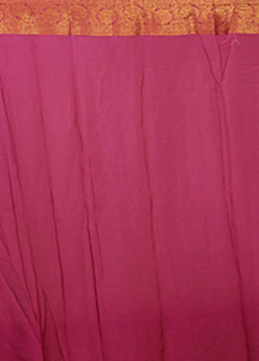 Pink Handloom Pure Georgette Saree With Blouse Piece