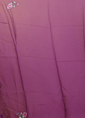 Purple Handloom Pure Organza Saree With Blouse Piece