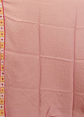 Pink Handloom Pure Georgette Saree With Blouse Piece