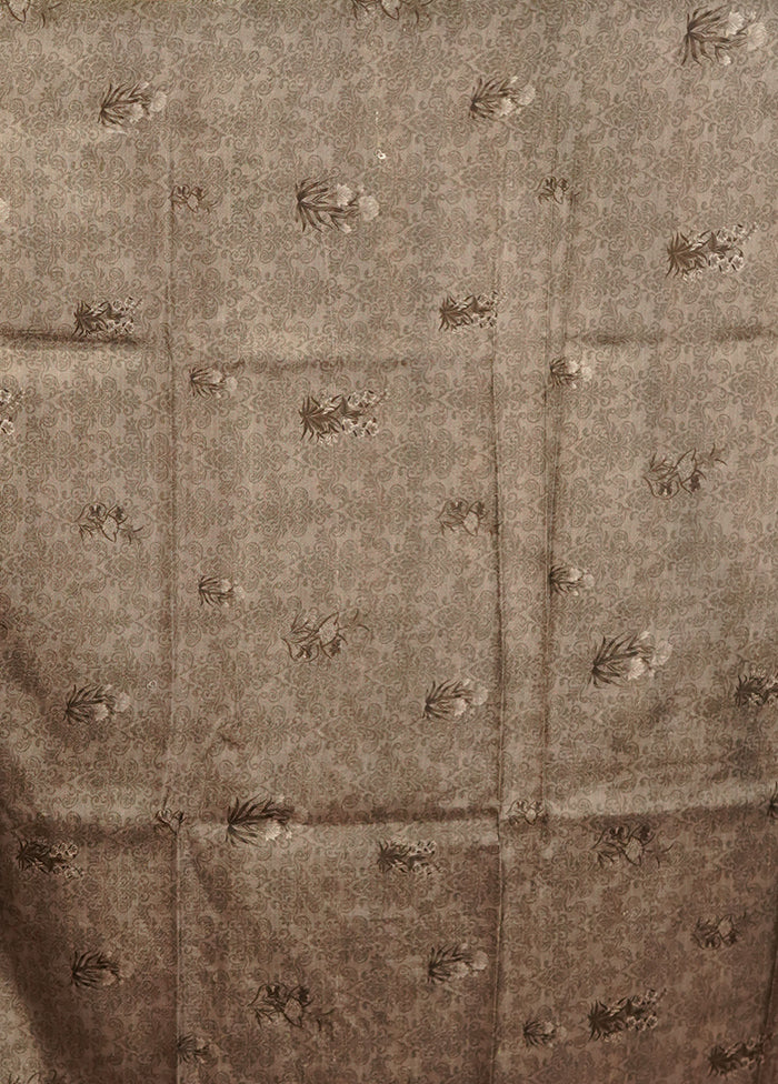 Grey Bishnupuri Pure Silk Saree Without Blouse Piece