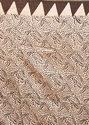 Cream Chanderi Silk Saree With Blouse Piece