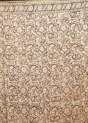 Cream Chanderi Silk Saree With Blouse Piece