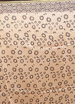 Cream Chanderi Silk Saree With Blouse Piece