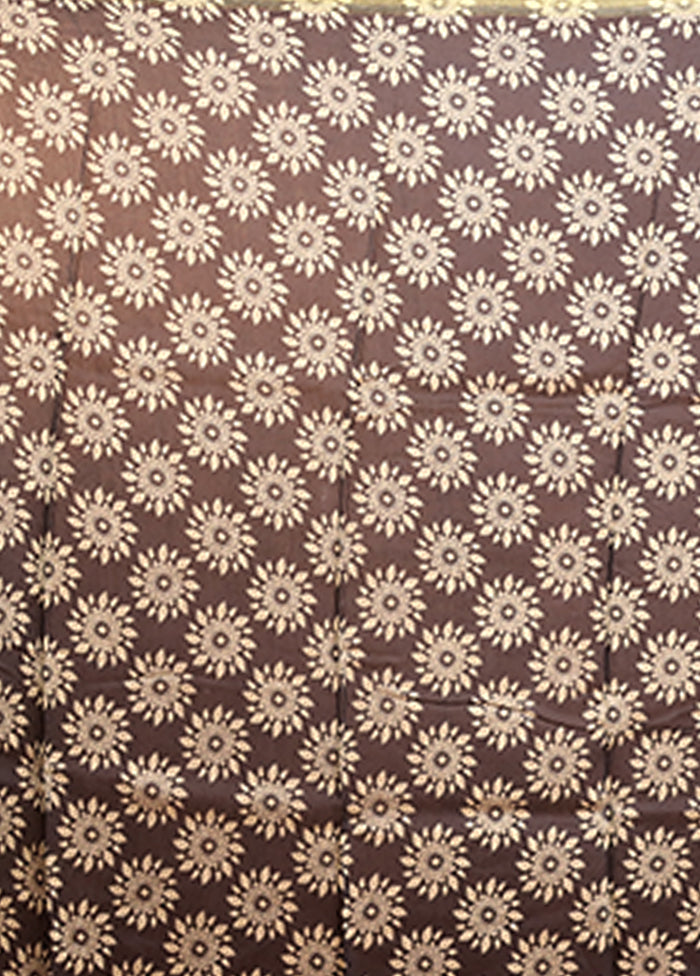 Black Chanderi Silk Saree With Blouse Piece