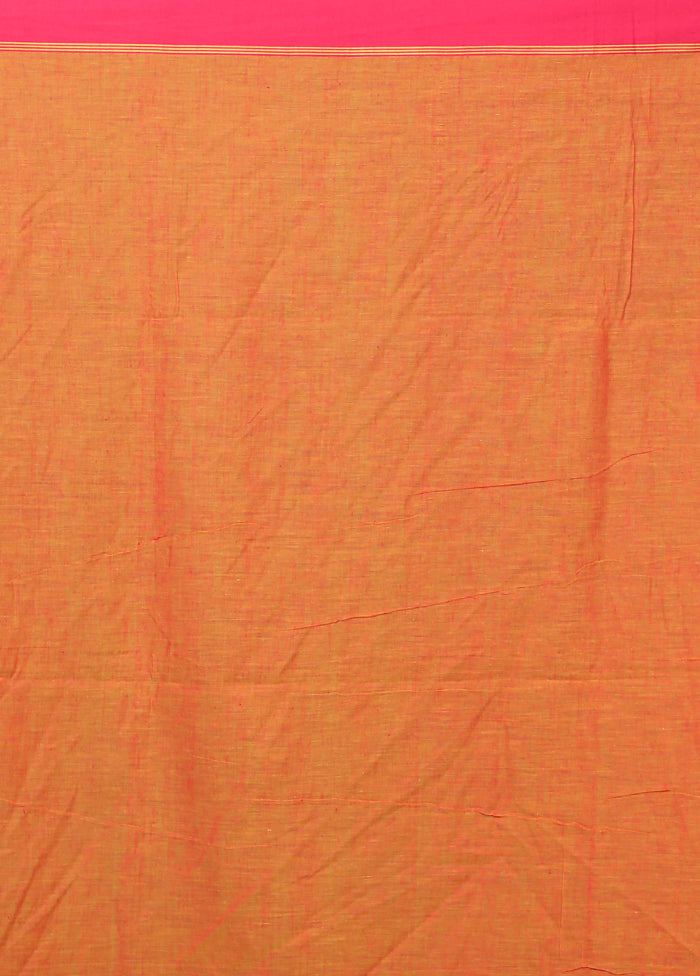 Rust Pure Cotton Saree With Blouse Piece