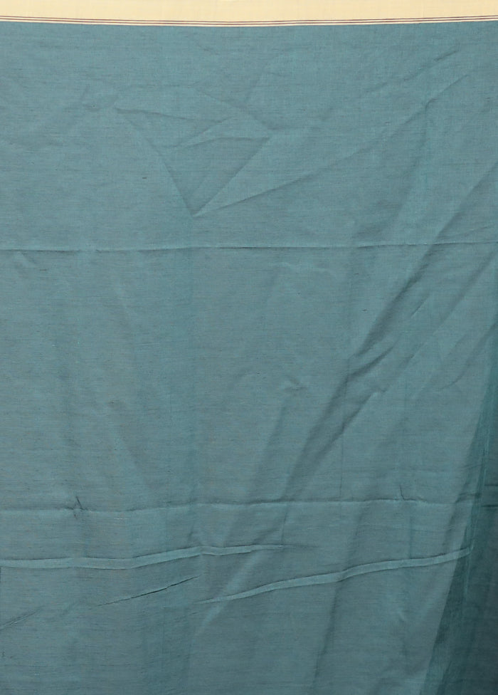 Green Pure Cotton Saree Without Blouse Piece