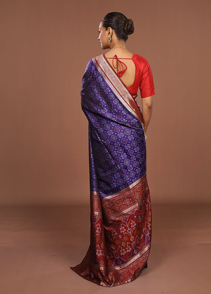 Blue Dupion Silk Saree With Blouse Piece