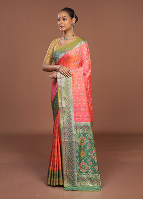 Pink Dupion Silk Saree With Blouse Piece