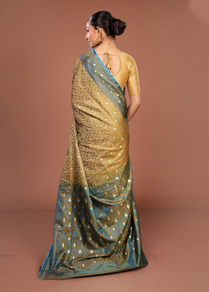 Cream Tanchoi Silk Saree With Blouse Piece