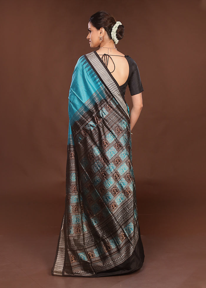 Green Handloom Bomkai Pure Silk Saree With Blouse Piece