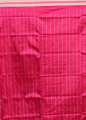 White Handloom Bomkai Pure Silk Saree With Blouse Piece