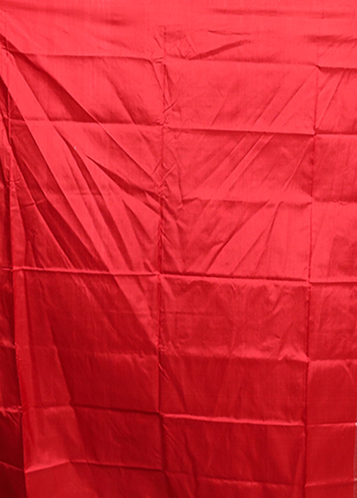 Cream Handloom Bomkai Pure Silk Saree With Blouse Piece