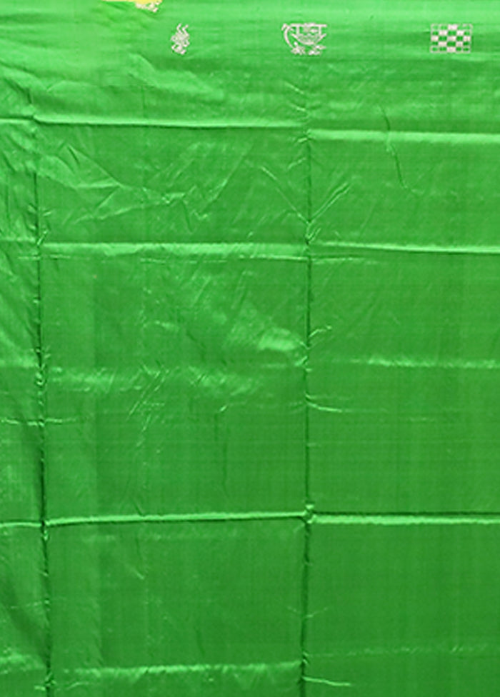 Orange Handloom Bomkai Pure Silk Saree With Blouse Piece