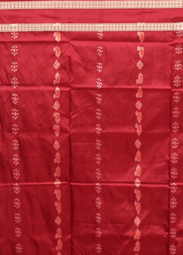 Yellow Handloom Bomkai Pure Silk Saree With Blouse Piece