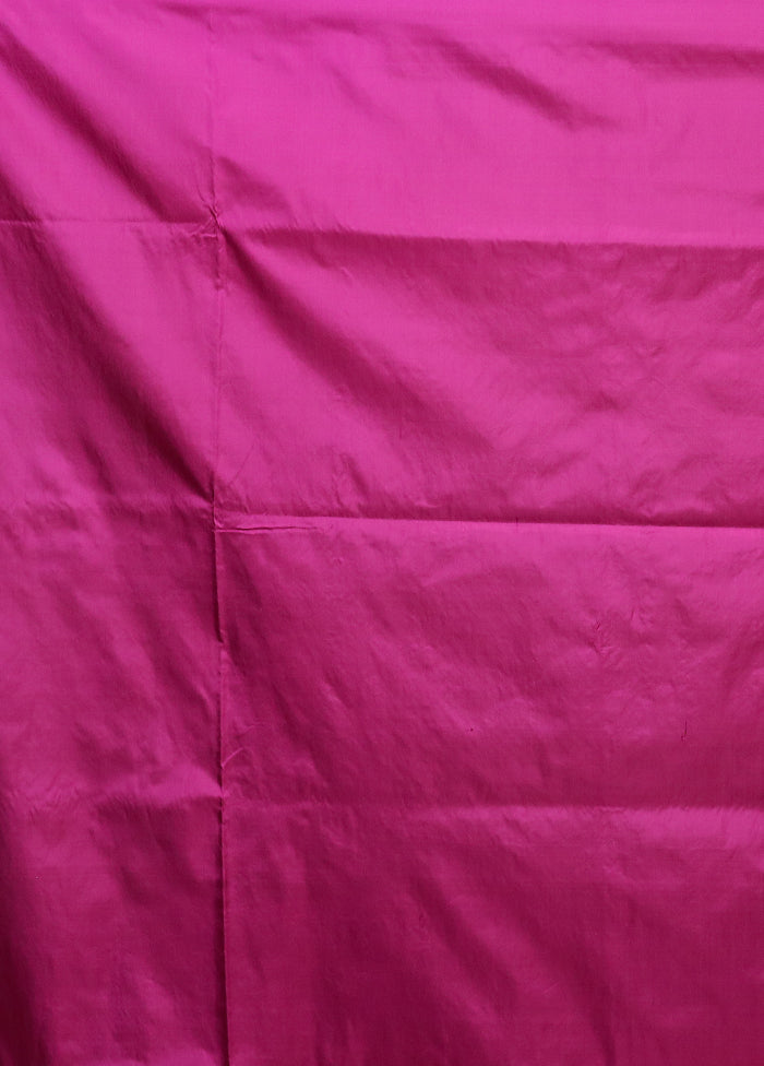 Purple Handloom Katan Pure Silk Saree With Blouse Piece