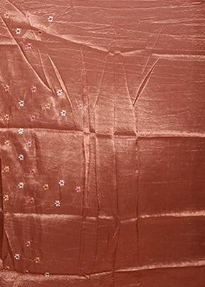 Brown Tissue Silk Saree With Blouse Piece