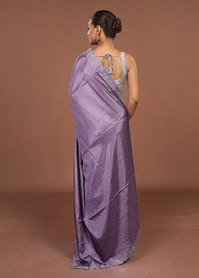 Purple Dupion Silk Saree With Blouse Piece