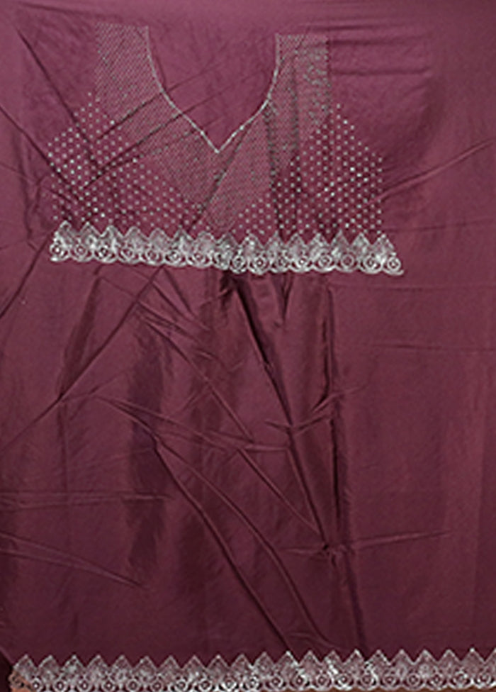 Purple Dupion Silk Saree With Blouse Piece