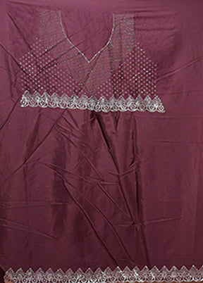 Purple Dupion Silk Saree With Blouse Piece